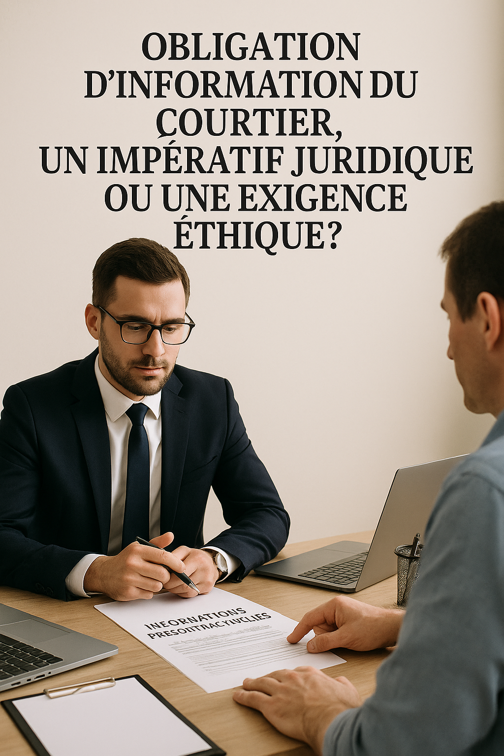 Obligation d’information du courtier, un impératif juridique ou une exigence éthique?