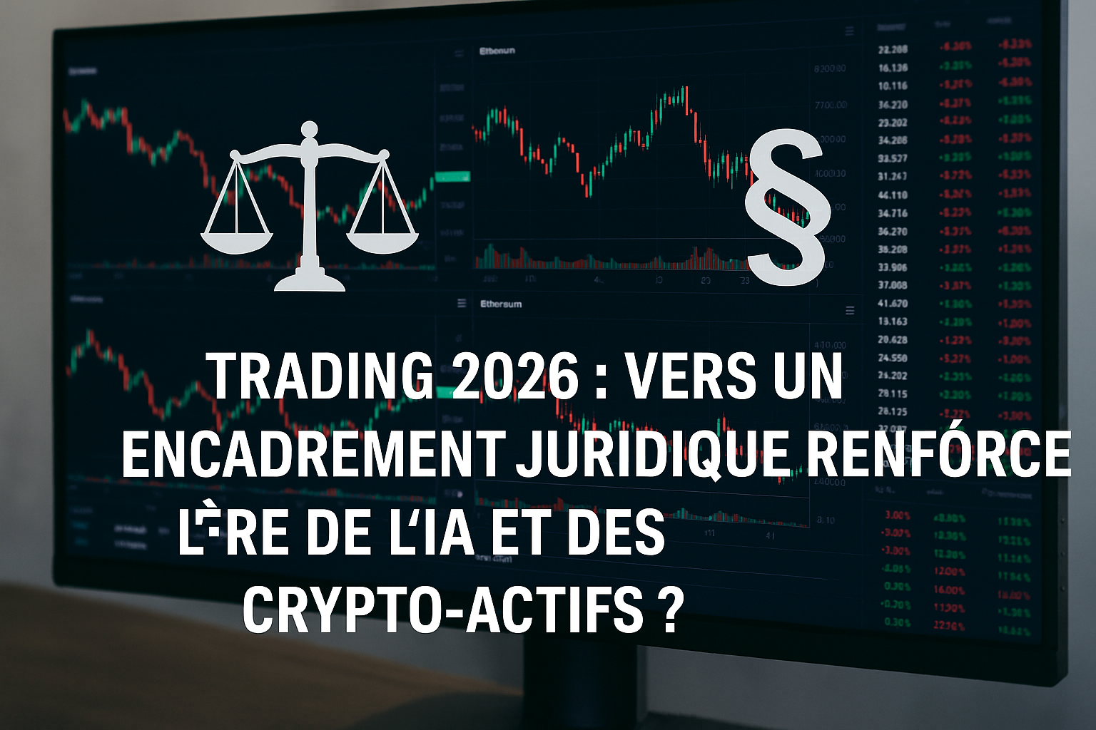 Trading 2026 : vers un encadrement juridique renforcé à l’ère de l’IA et des crypto-actifs ?
