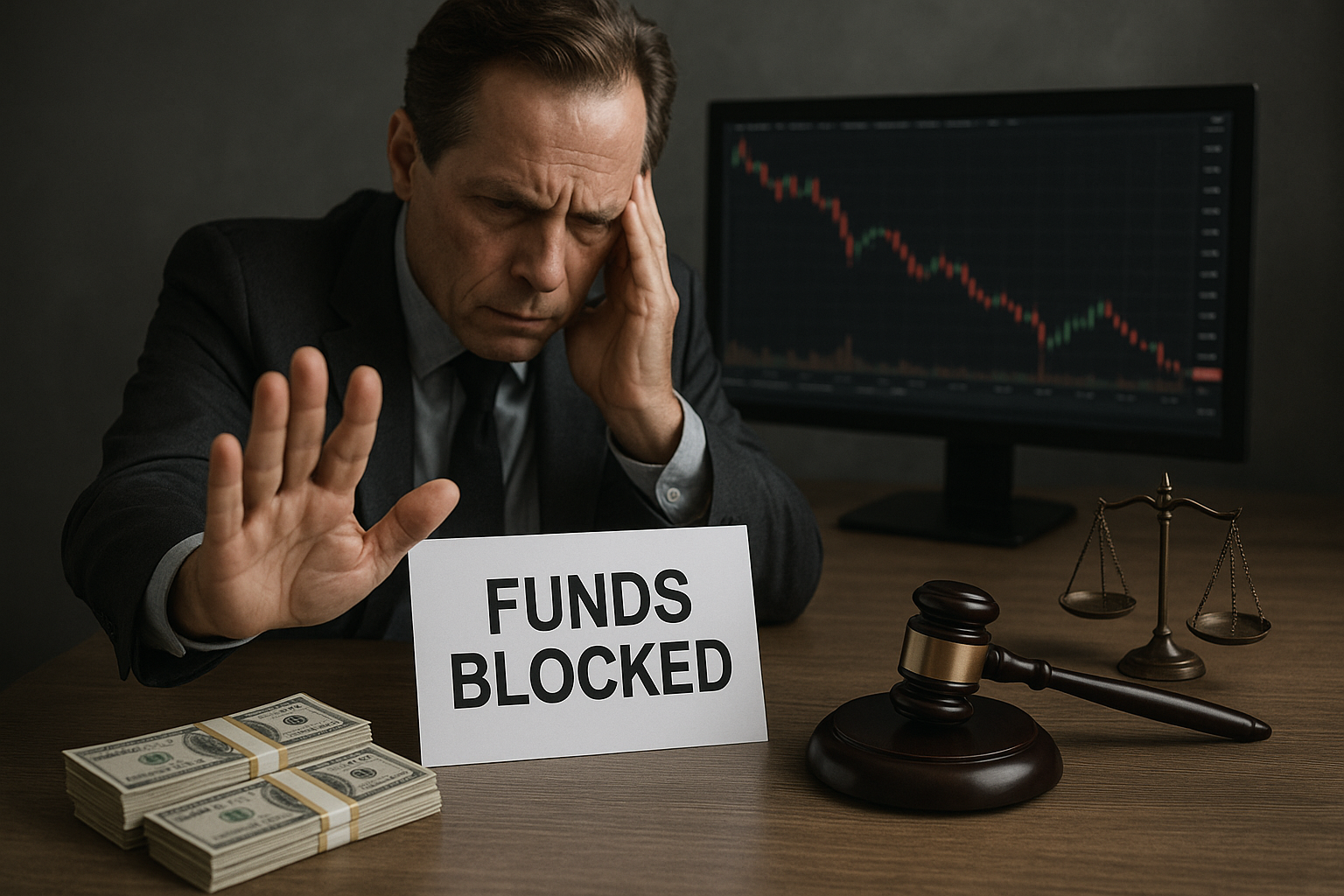 Comment réagir juridiquement si vos fonds sont bloqués par un courtier.